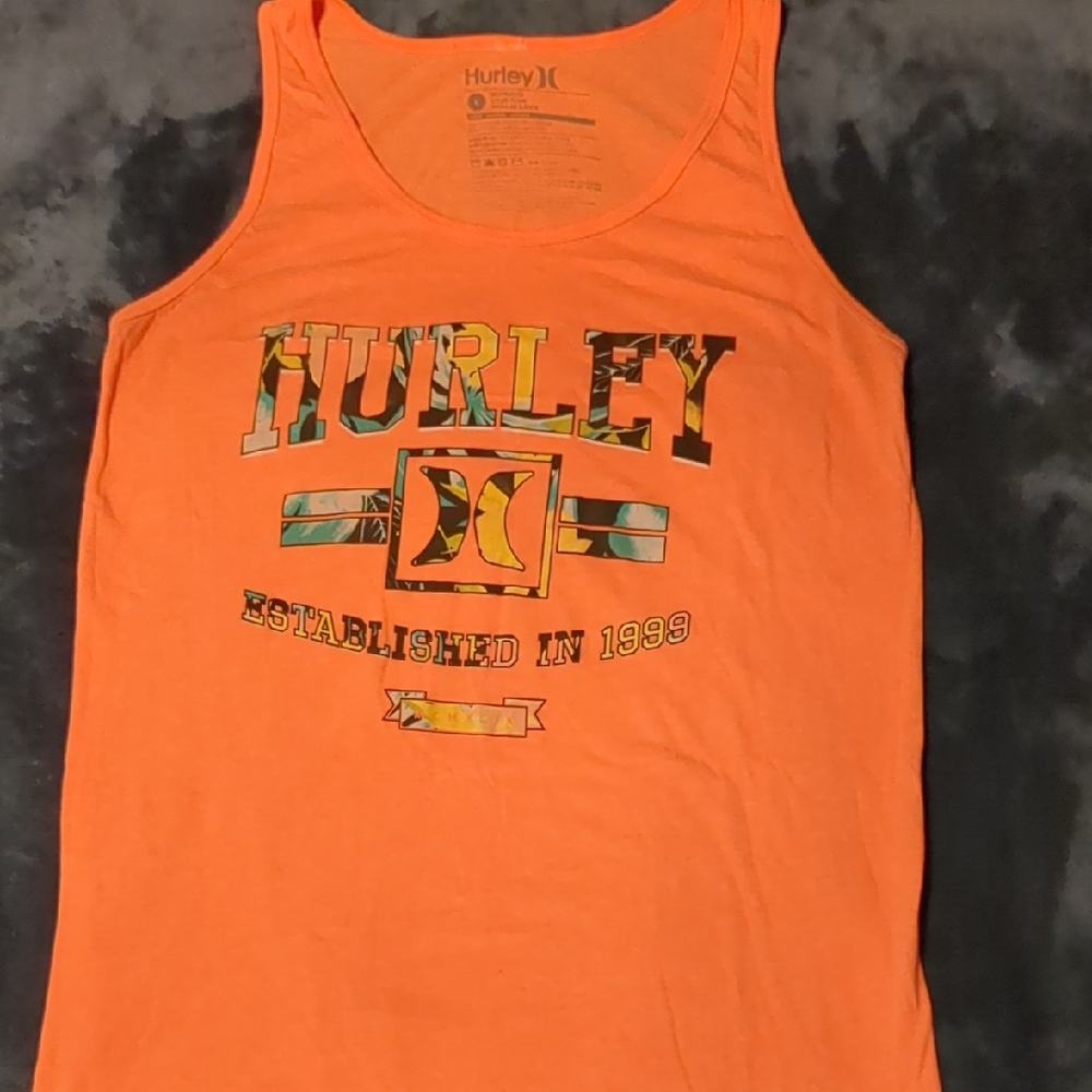 Hurley Bright Orange Logo Tank